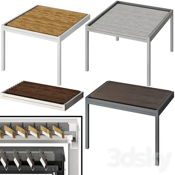 3DSky - Metal Pergola Gazebo Canopy with Roller Shutters - Image 4