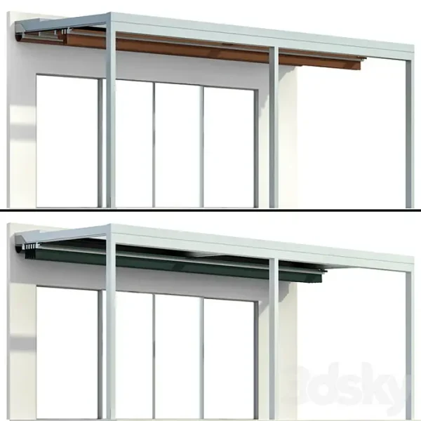 3DSky - Metal Pergola Gazebo Canopy with Awning - Image 3