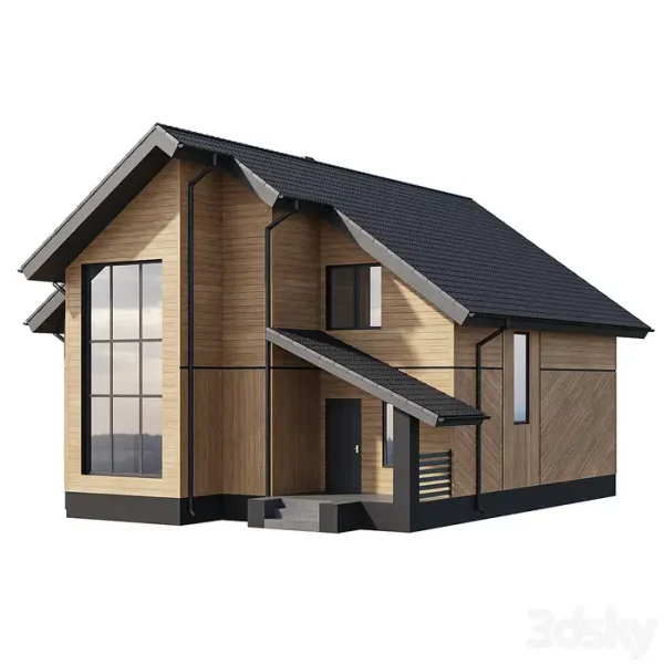 3DSky - Two Storey Wooden House With A Complex Pitched Roof - Image 2