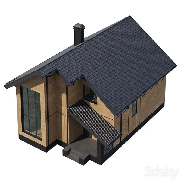 3DSky - Two Storey Wooden House With A Complex Pitched Roof - Image 5