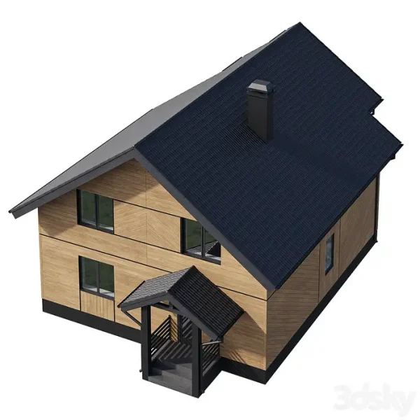 3DSky - Two Storey Wooden House With A Complex Pitched Roof - Image 6