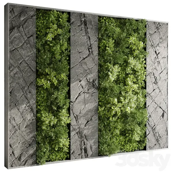 3DSky - Vertical Wall Garden With Rock Frame 27