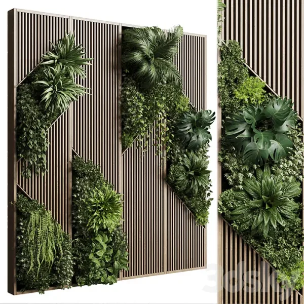3DSky - Vertical Wall Garden With Wooden Frame