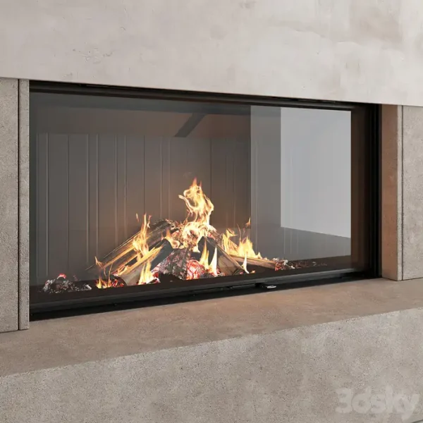3DSky - Decorative Wall with Fireplace Set 27 - Image 2