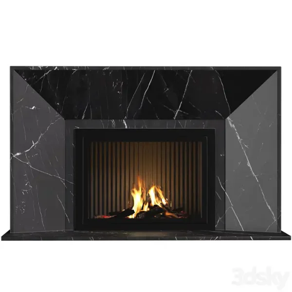 3DSky - Marble Fireplace in Art Deco Style