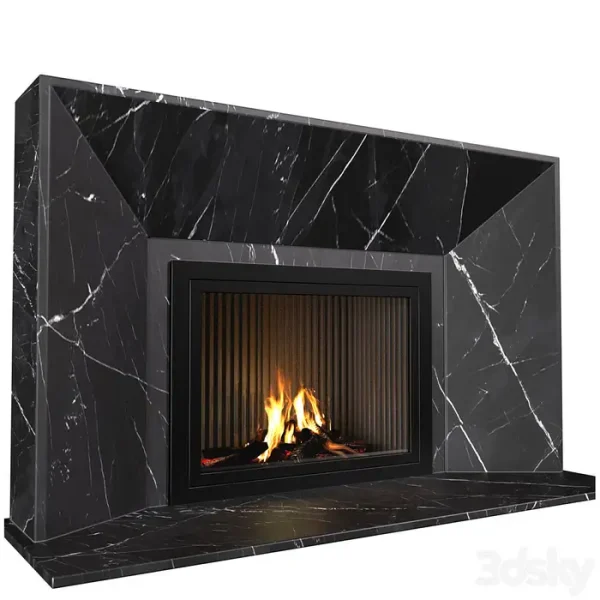 3DSky - Marble Fireplace in Art Deco Style - Image 3