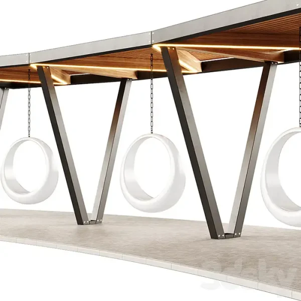 3DSky - Pergola with Swings Benches 2 - Image 2
