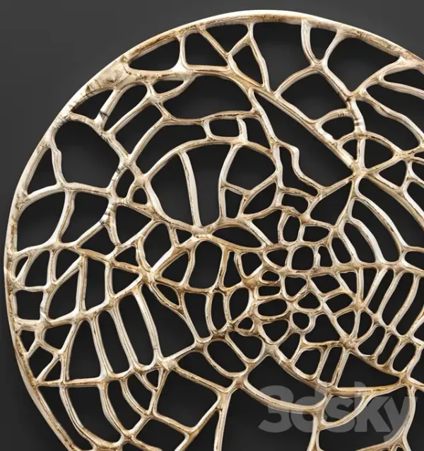 3DSky - Spidersilk Wall Sculpture in Champagne Metal - Image 2