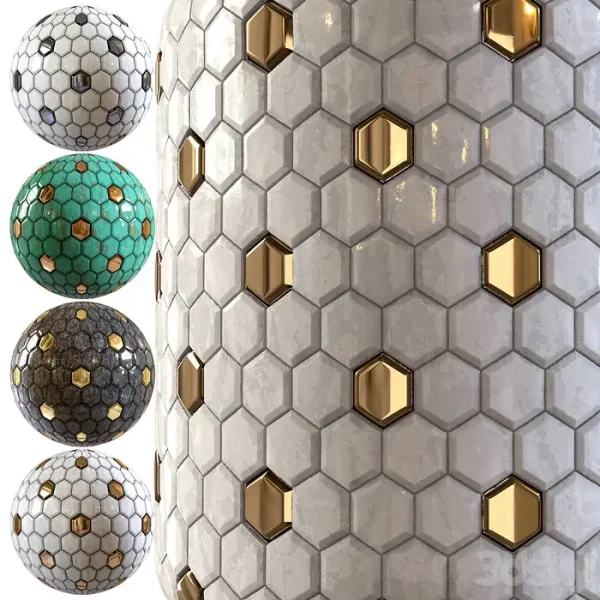 3DSky - Steel and Marble Mix Tile 002