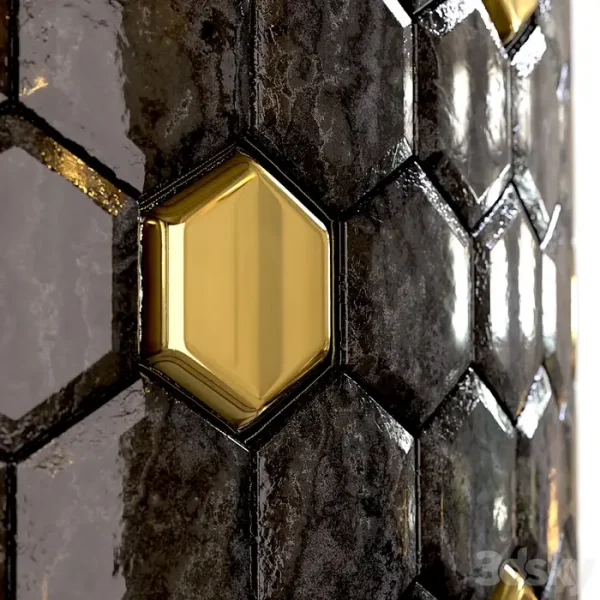3DSky - Steel and Marble Mix Tile 002 - Image 5