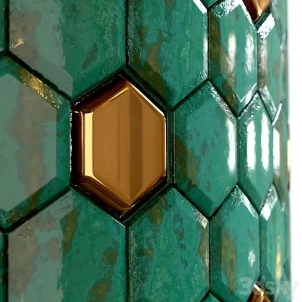 3DSky - Steel and Marble Mix Tile 002 - Image 6