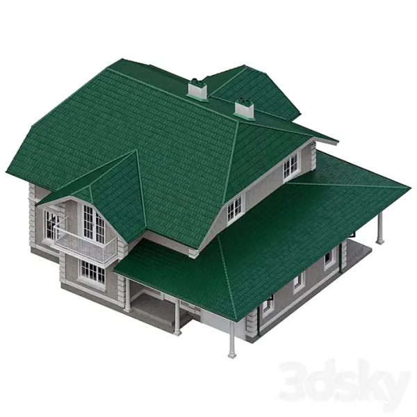 3DSky - Two Story House in a Classic Style - Image 3