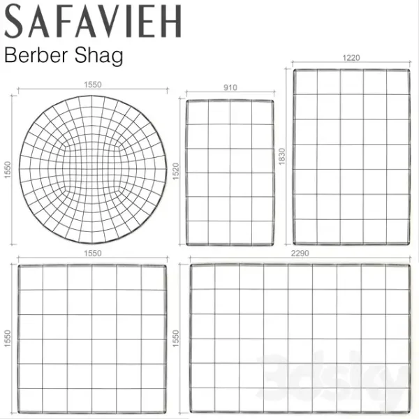 3DSky - SAFAVIEH BERBER SHAG SET - Image 3