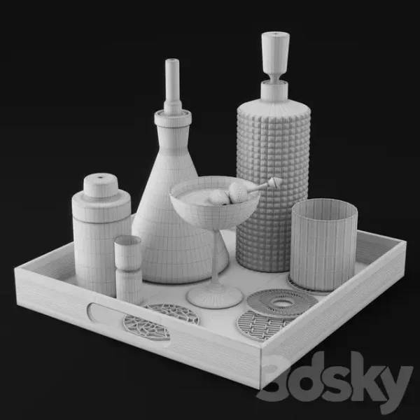 3DSky - CB2 Barware Coffee Table Decor Set 1 - Image 2