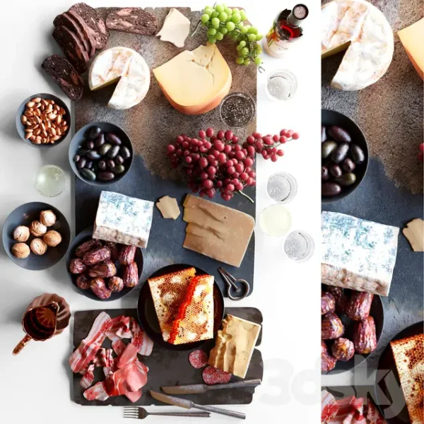 3DSky - Cheese Plate with Wine