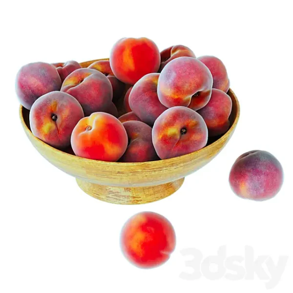 3DSky - Peaches in a Wooden Vase