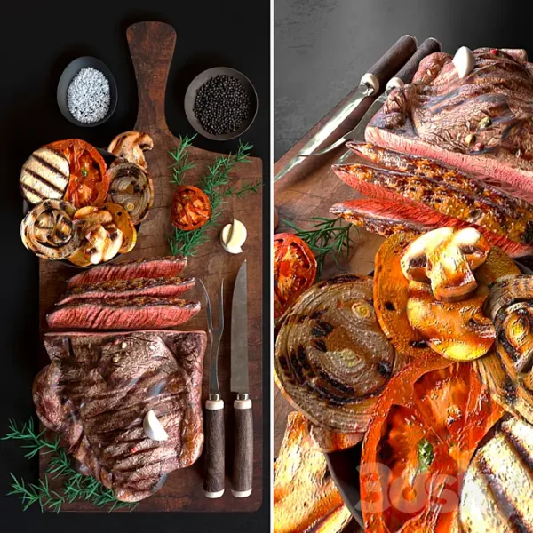 3DSky - Baked Meat with Grilled Vegetables with Spices