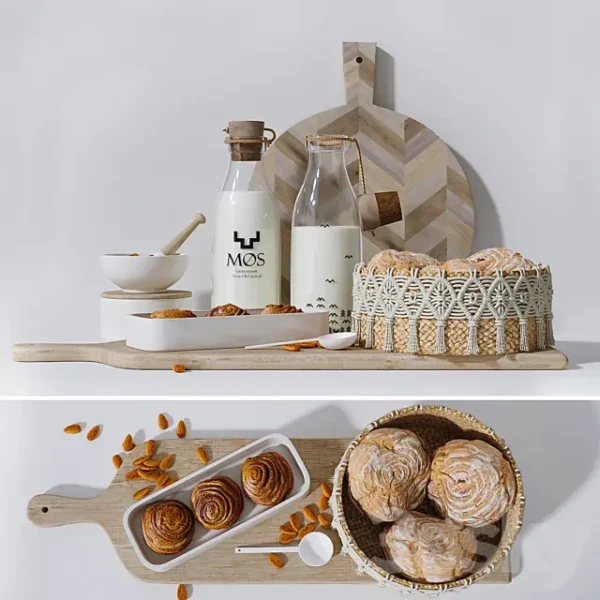 3DSky - Set Milk and Homemade Cakes