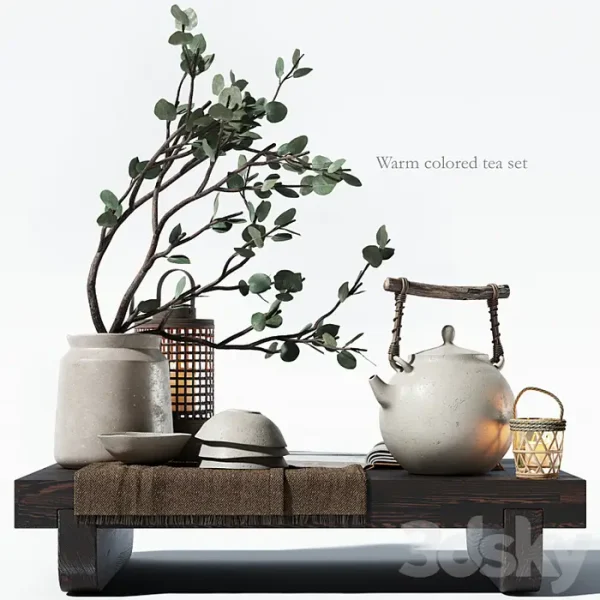 3DSky - Warm Colored Tea Set - Image 3