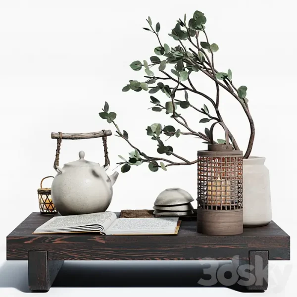 3DSky - Warm Colored Tea Set - Image 2