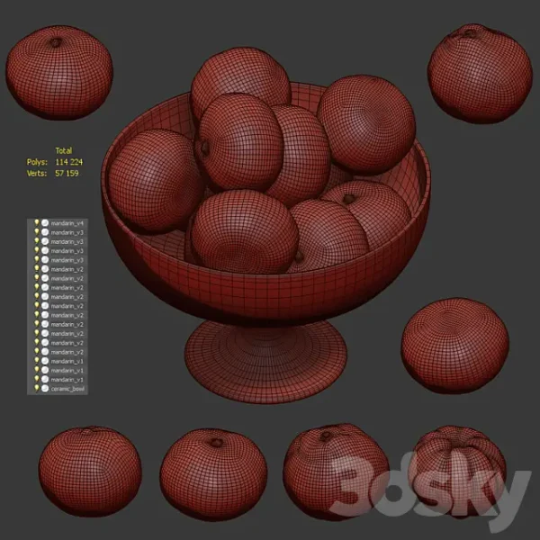 3DSky - Tangerines in a Tall Bowl - Image 3