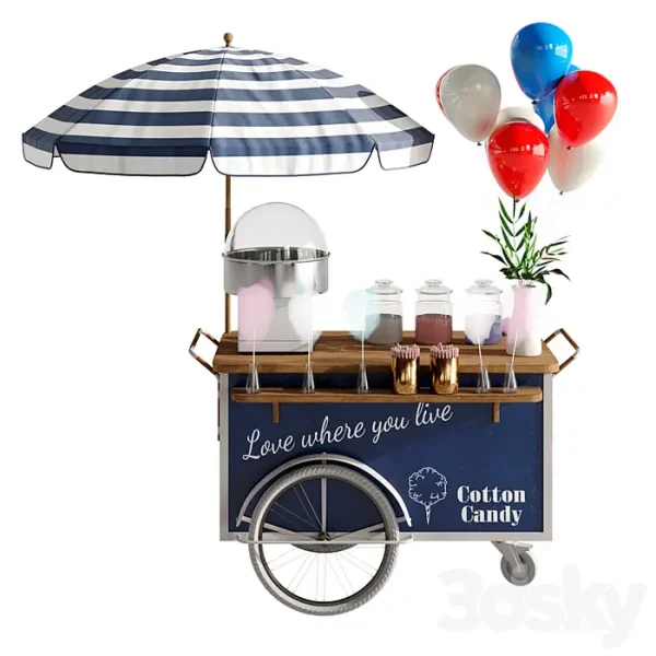 3DSky - Cotton Candy Cart - Image 3
