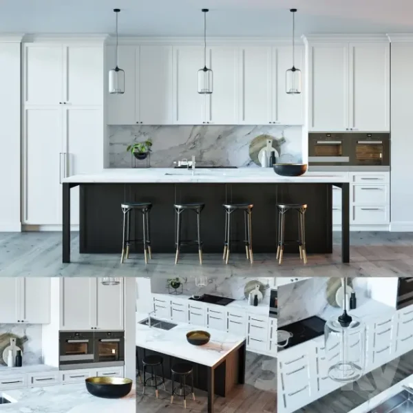 3DSky - Black & White Kitchen