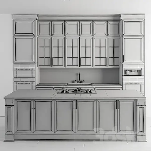 3DSky - Kitchen Neo Classic Green and White Set 36 - Image 6