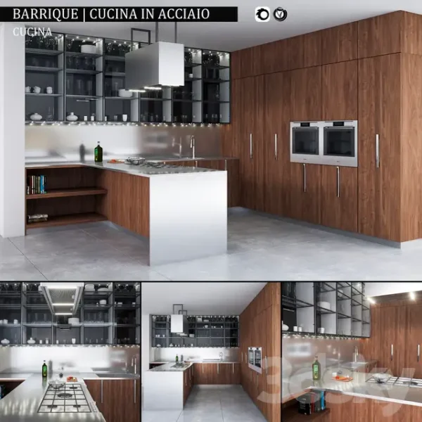 3DSky - Kitchen Barrique Cucina in Acciaio