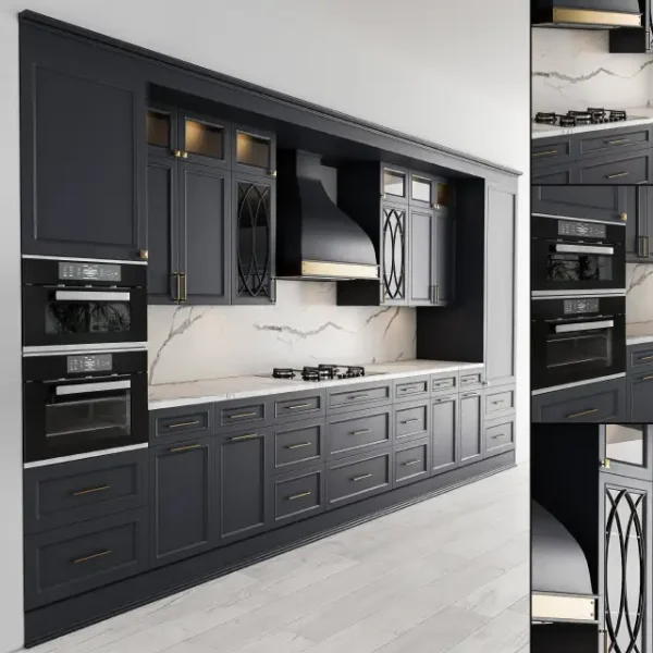 3DSky - Kitchen NeoClassic Dark Gray Set 22