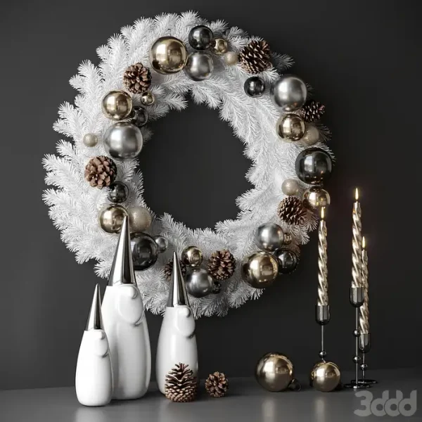 3DSky - Christmas Decor with Candles and Wreath