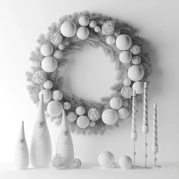3DSky - Christmas Decor with Candles and Wreath - Image 4